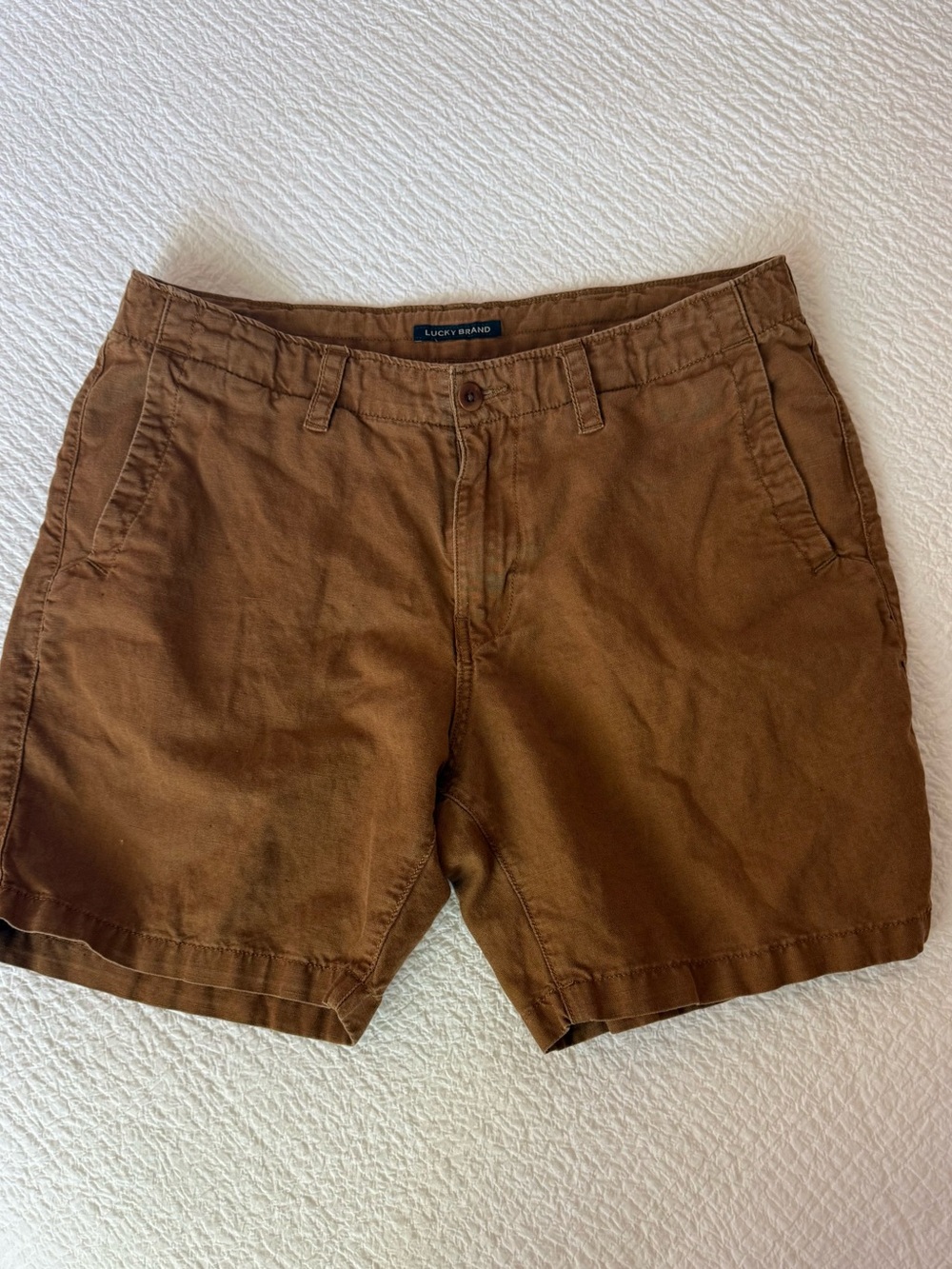 Lucky Brand Men’s Linen Cotton Shorts Flat Front Size 33
